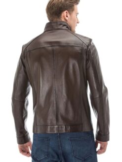 Men's Brown Blackout Leather Jacket