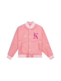 Kith Kids & Barbie For Golden Bear Pink Varsity Wool Jacket