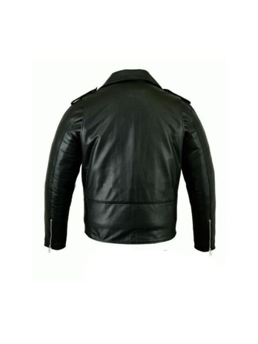 Classic Brando Style Biker Leather Jacket