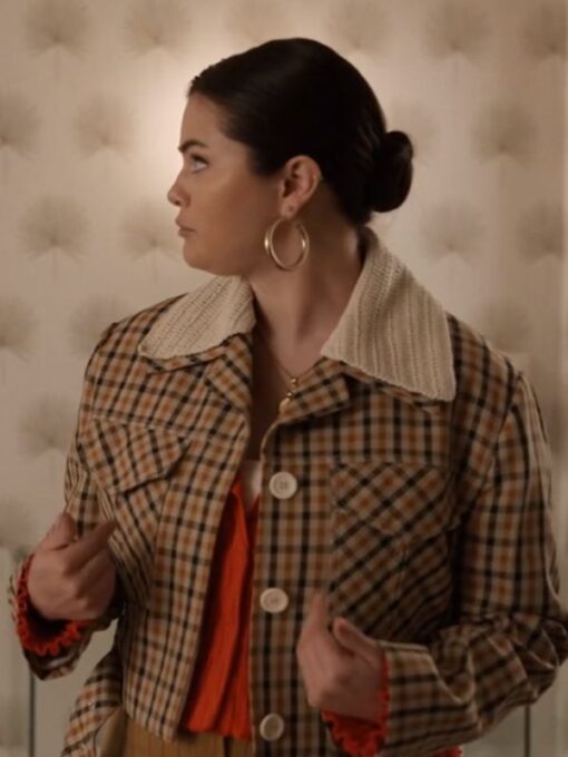 Only Murders in the Building S03 Mabel Mora Multicolor Check Cropped Jacket