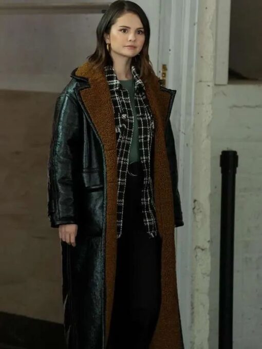 Only Murders in the Building S03 Mabel Mora Black Leather Trench Coat