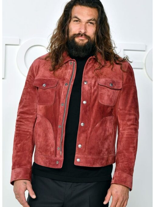 Aquaman and the Lost Kingdom 2023 Arthur Curry Red Suede Jacket