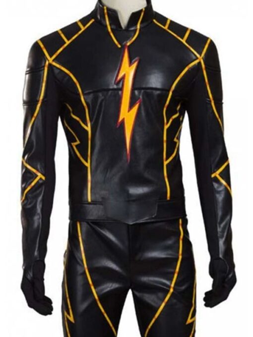 The Flash Rival Black Racer Leather Jacket