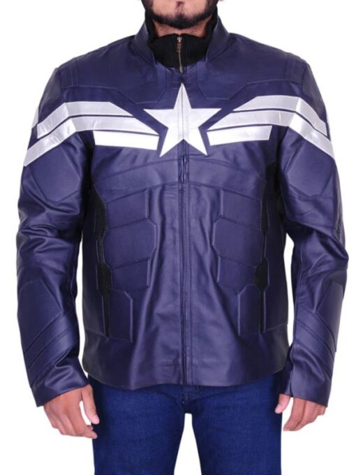 Captain America Chris Evans Winter Soldier Blue Jacket 