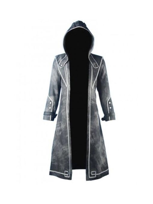 Dishonored Corvo Attano Black Leather Hooded Trench Coat