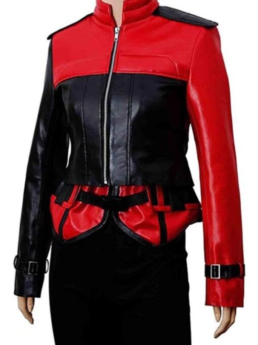 Injustice 2 Harley Quinn Red & Black Leather Jacket