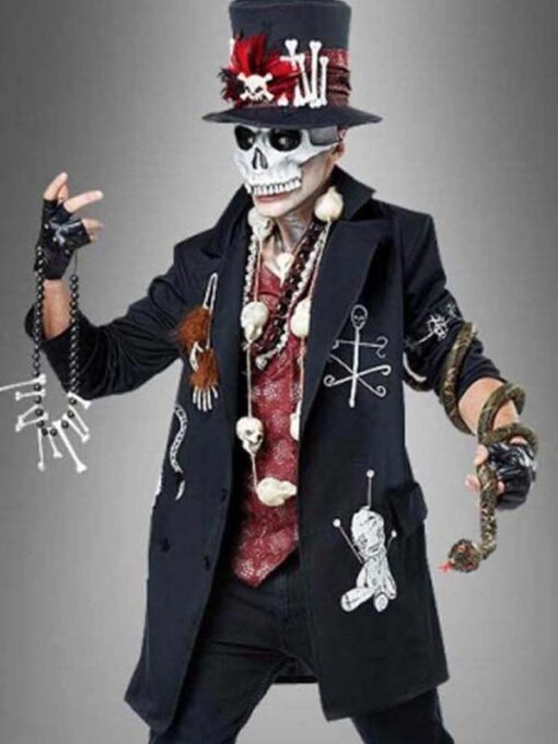 Halloween Voodoo Priest Spooky Black Coat