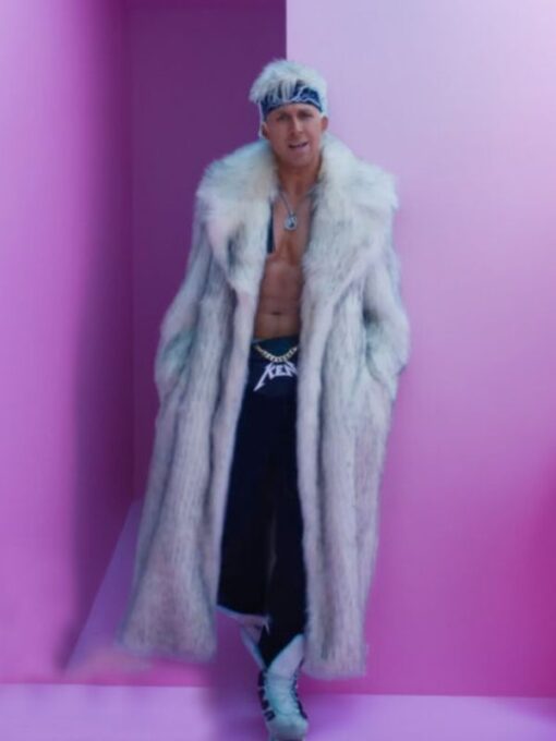 Barbie 2023 Ryan Gosling White Fur Coat