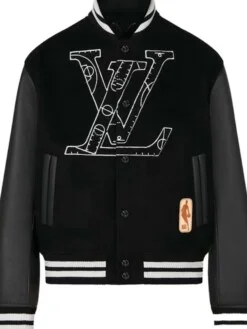 Louis Vuitton 2023 Patchwork Grey & White Varsity Jacket