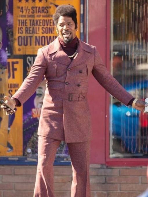 They Cloned Tyrone 2023 Jamie Foxx Purple Coat Pant