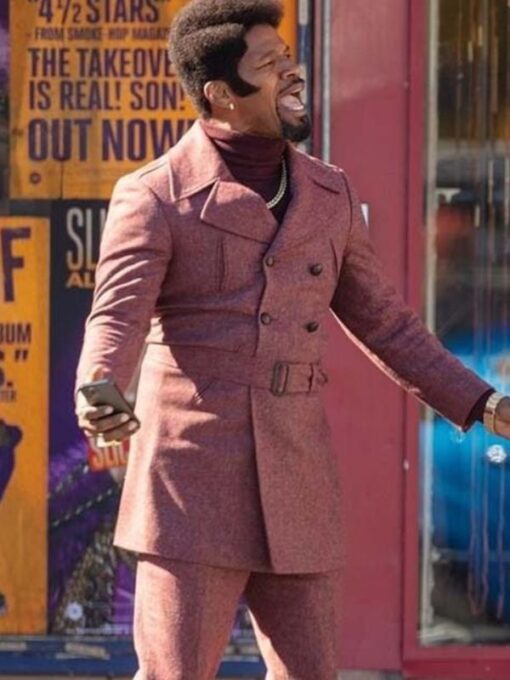 They Cloned Tyrone 2023 Jamie Foxx Purple Coat Pant