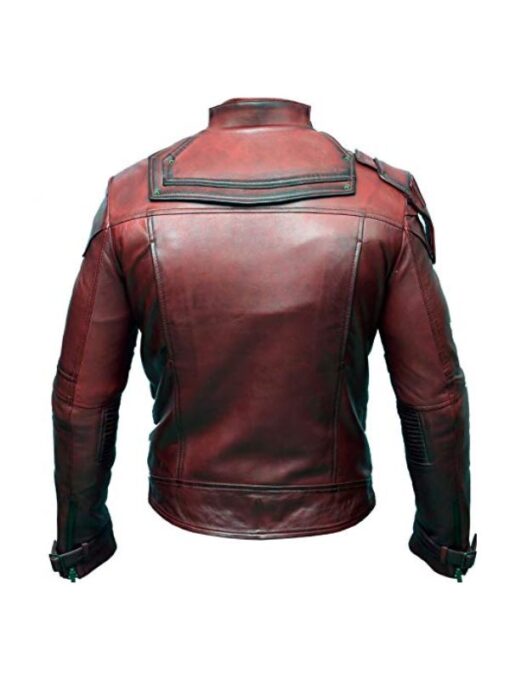 Avengers Infinity War Star Lord Maroon Leather Jacket