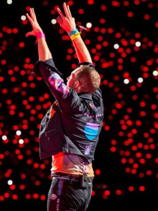 Rock band Coldplay Chris Martin Black Denim Jacket