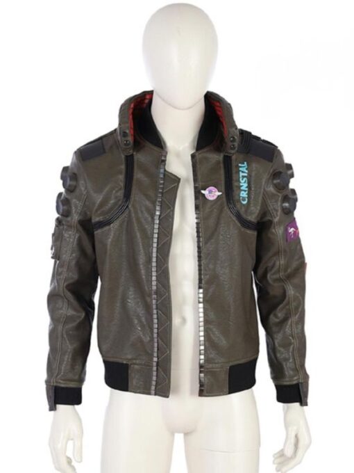 Video Game Samurai Cyberpunk 2077 Bomber Leather Jacket