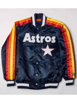 Houston Astros Star Striped Blue Bomber Jacket