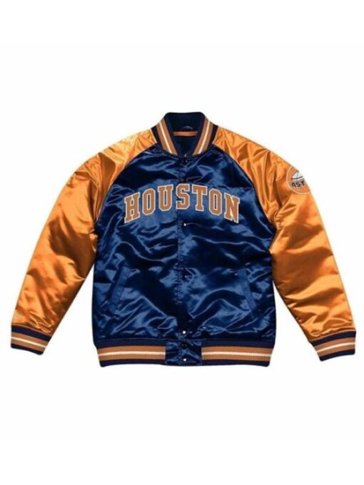 Houston Astros Baseball Blue And Orange Bomber Jacket