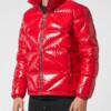 Philipp Plein Quilted High-Shine Red Leather Jacket