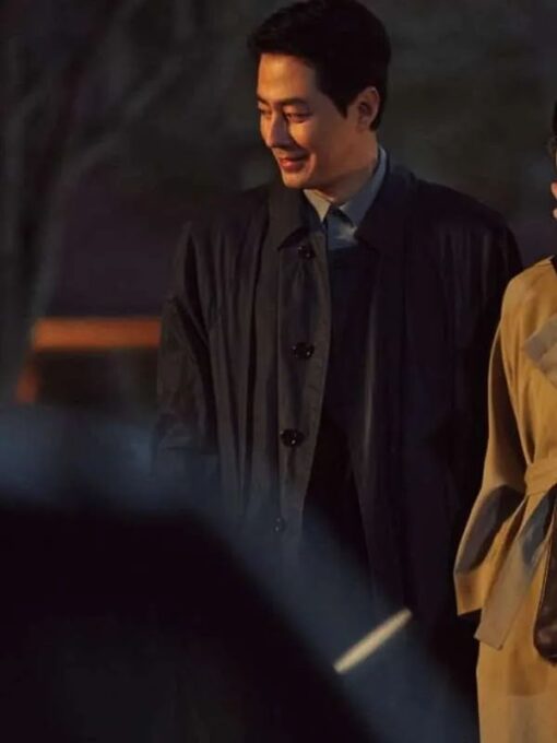 Zo In-sung Moving S01 Kim Doo-shik Black Trench Coat