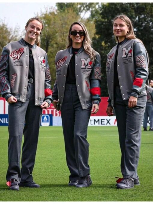Ac Milan Grey Varsity Off-Pitch Uniform Jacket