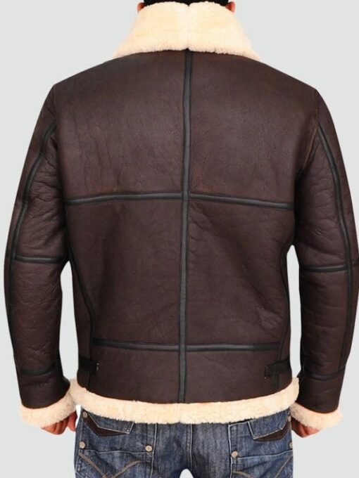 Men's Bomber Leather Aviator Shearling Jacket