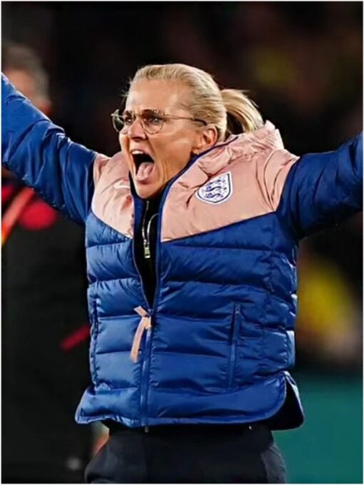 National Football England Lionesses Pink and Blue Puffer Jacket