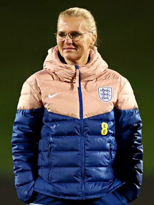 National Football England Lionesses Pink and Blue Puffer Jacket