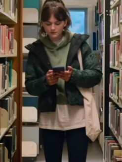 Cat Person (2023) Emilia Jones Green Puffer Jacket