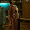 The Continental From the World of John Wick S01 Lou Brown Leather Trench Coat
