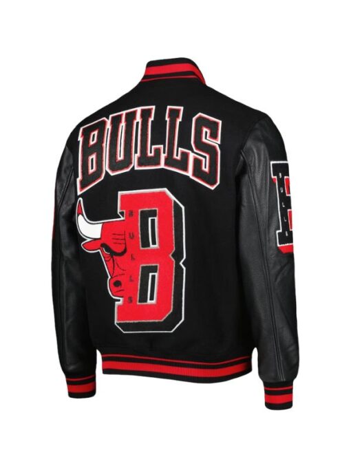 MenтАЩs Pro Standard Chicago Bulls Mash Up Black Varsity Jacket