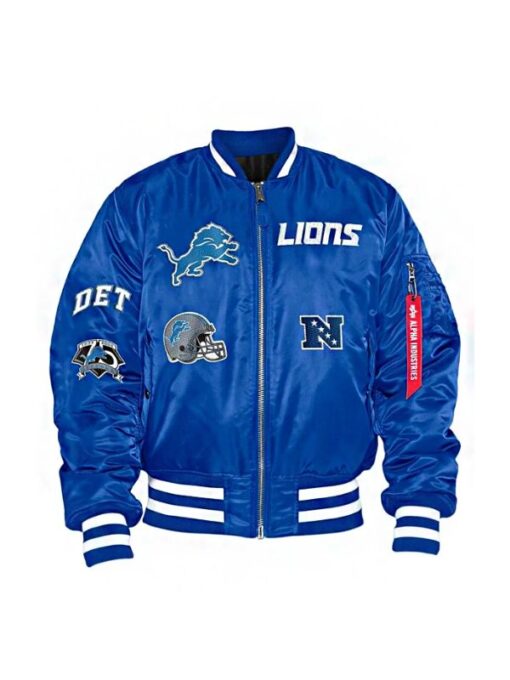 Detroit Lions Blue Varsity Bomber Jacket