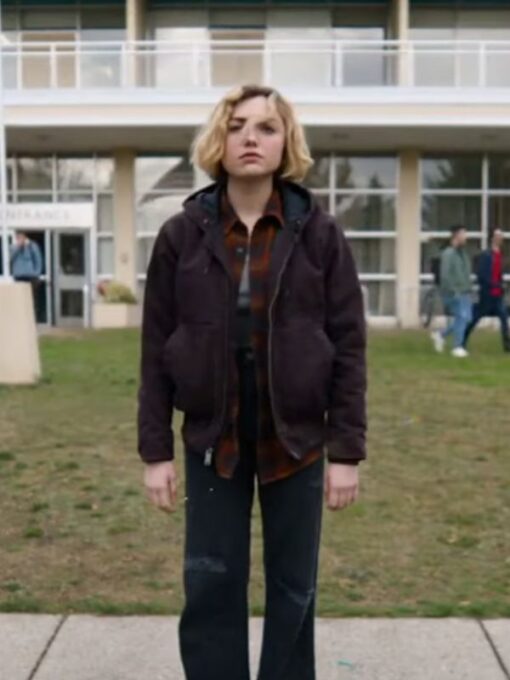 School Spirits S01 Maddie Nears Brown Cotton Hooded Jacket