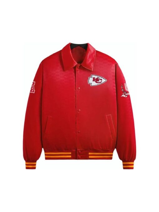 Kith x NFL Chiefs Satin Red Bomber Jacket