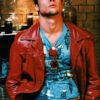 Fight Club Tyler Durden Mayhem Red Leather Blazer Jacket