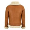 Women's Tan Brown Bomber Leather Shearling Jacket