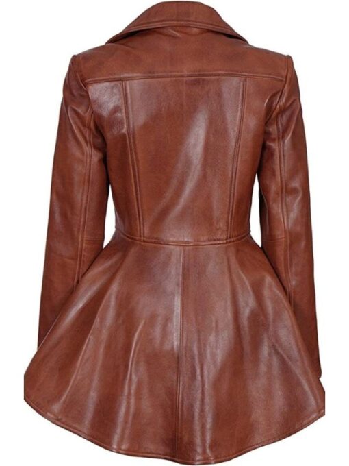 Women's Asymmetrical Clarissa Peplum Biker Leather Jacket