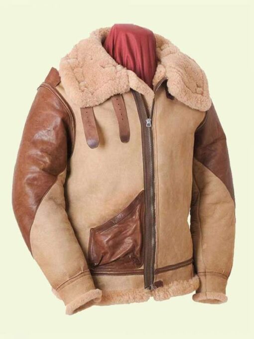 Men's Shearling Light Brown Leather Jacket