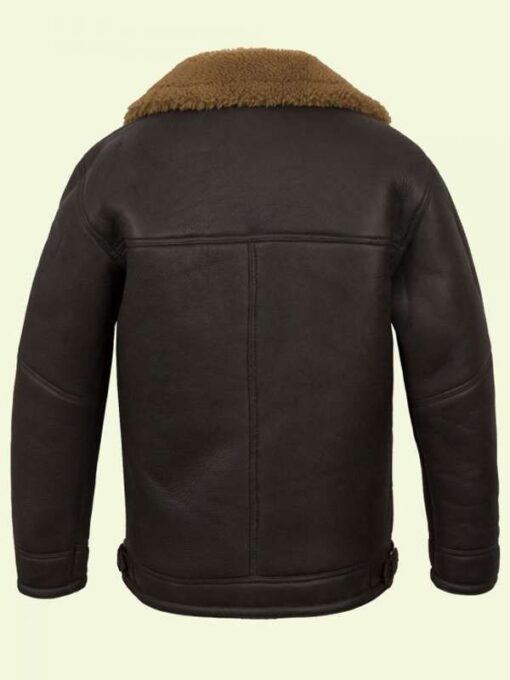 Shearling Brown Leather Jacket For Mens