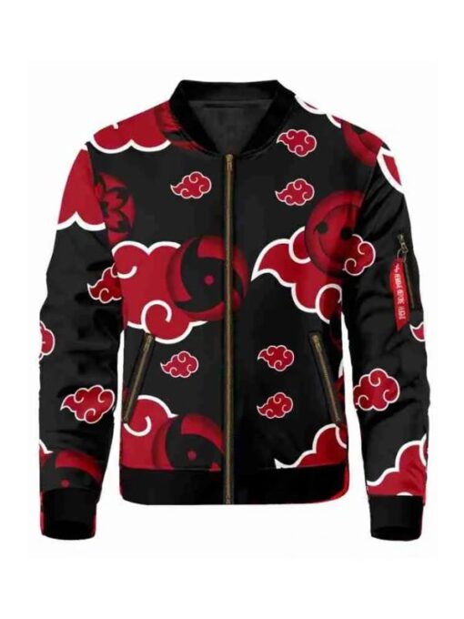 Naruto Akatsuki Sharingan Black Bomber Jacket