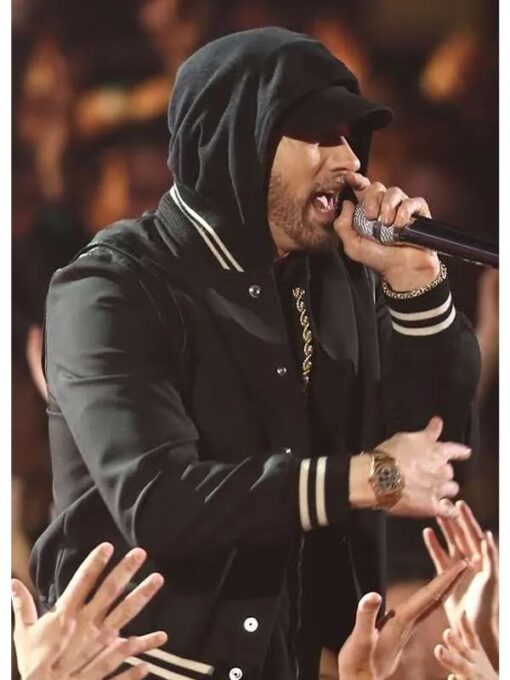 American Rapper iHeartRadio Eminem Black Bomber Jacket