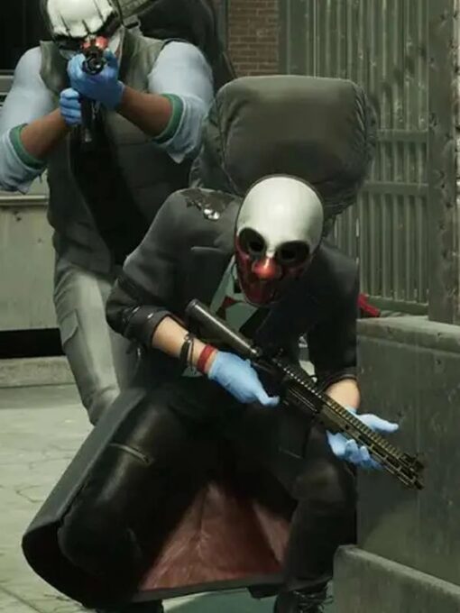 Video Game Payday 3 Wolf Ulf Black Trench Costume Coat