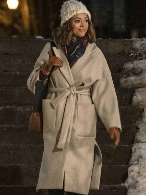 Amber Stevens Christmas Unwrapped Charity Jones Wool Coat