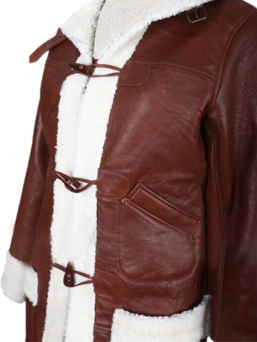 Alicia Keys MTV Awards Brown Leather Long Shearling Coat