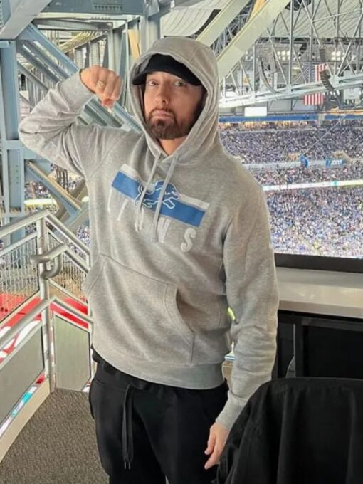 NFL Eminem Detroit Lions Grey Hoodie