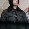 American Rapper Eminem Michigan Street Style Black Shearling Jacket