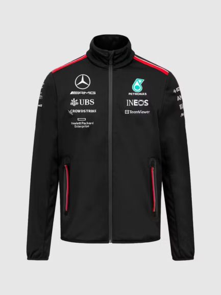 Mercedes AMG Petronas F1 2023 Team Softshell Black Jacket