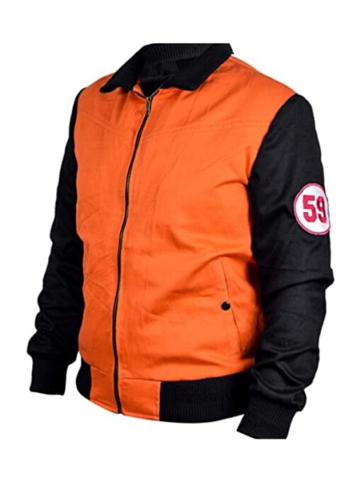 Dragon Ball Z Goku 59 Orange and Black Leather Jacket