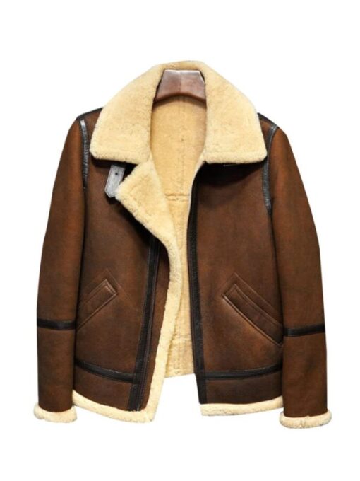 Men's B3 Shearling Brown Sheepskin Leather Aviator Jacket