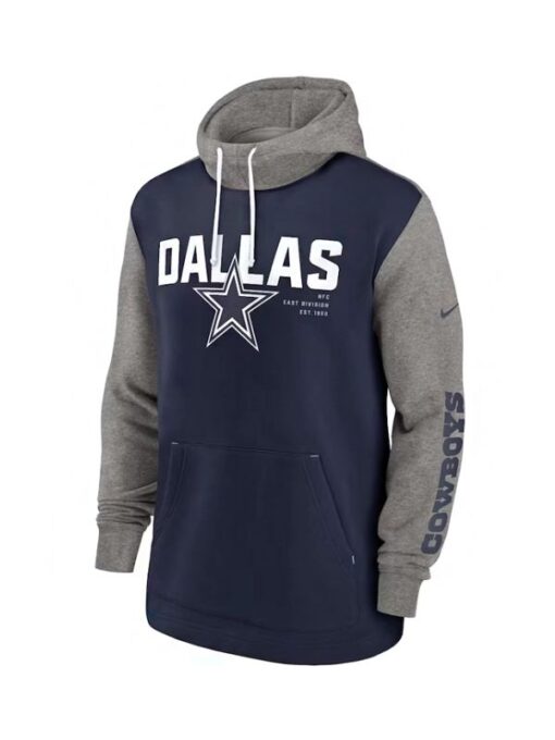 Dallas Cowboys Color Block Blue and Grey Pullover Hoodie