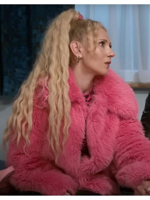 Ted Lasso S03 Juno Temple Pink Fur Jacket