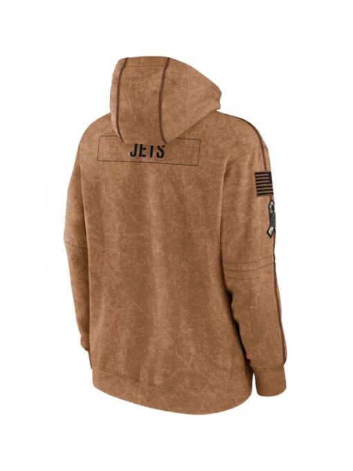 New York Jets Aaron Rodgers Salute To Service Club Brown Hoodie